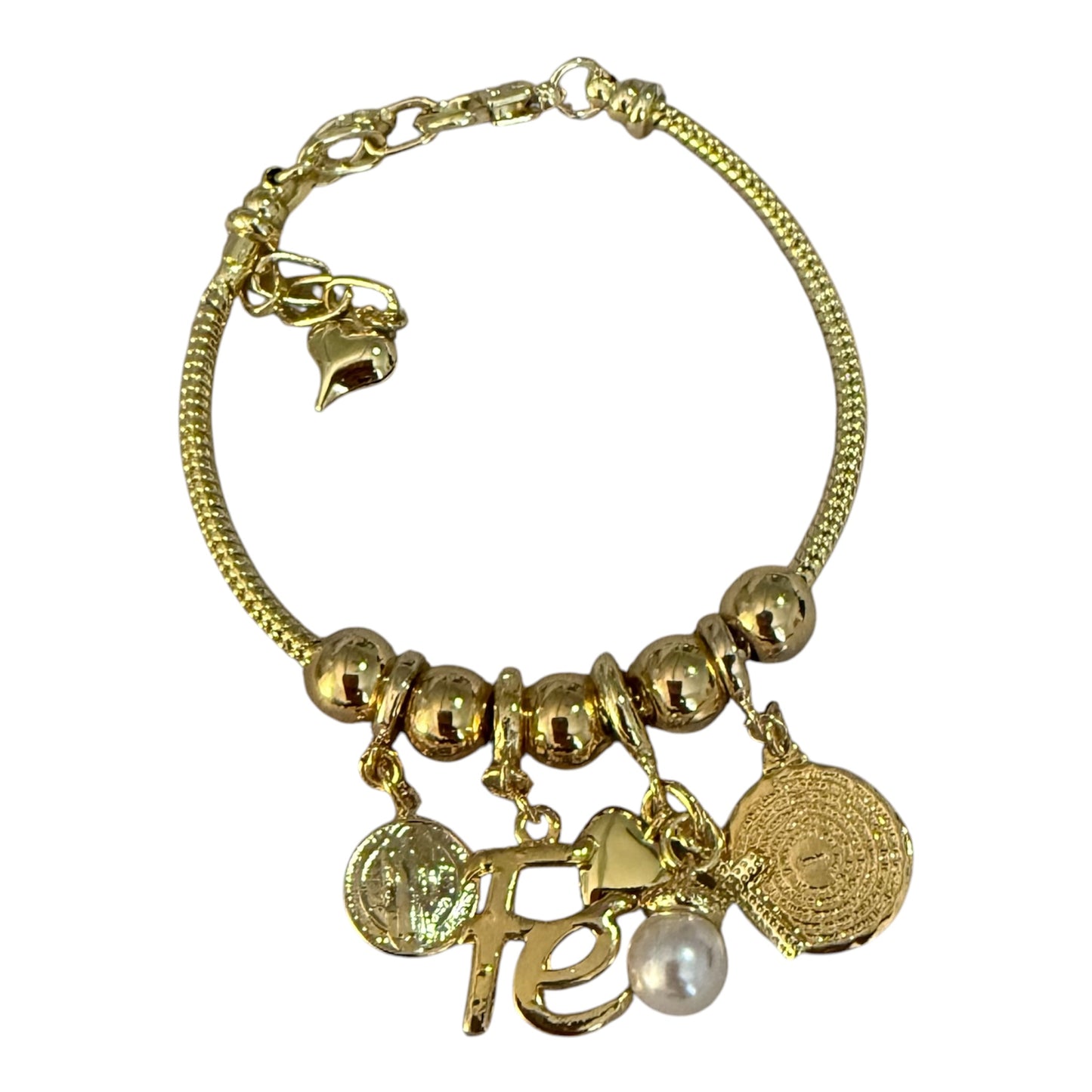 Charms and gold bracelet