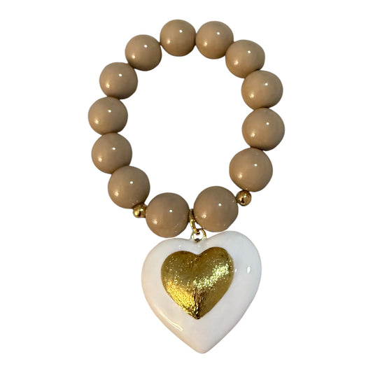 Beige and white heart