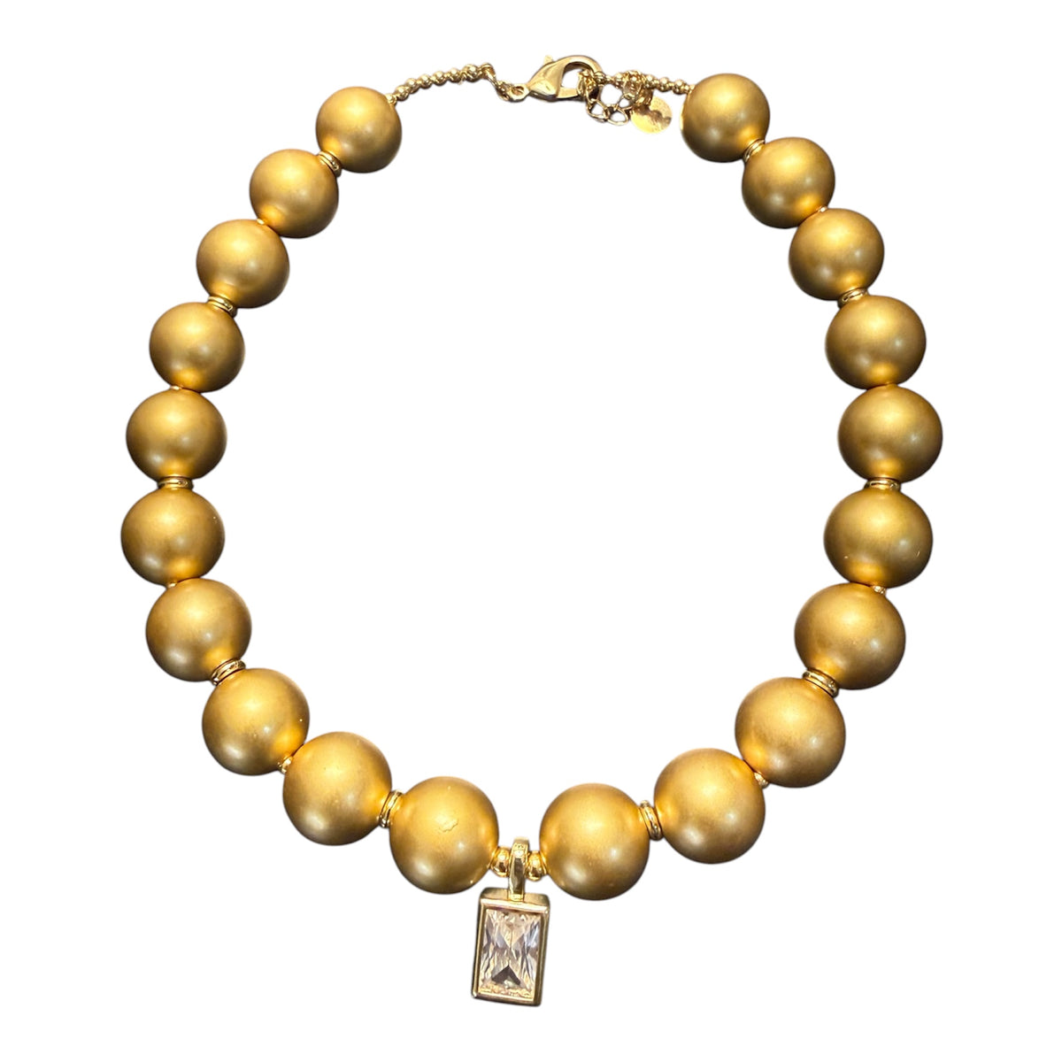 Gold chiclet and crystal